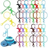 Otoolling 64 Pcs Colorful Swivel Snap Hook with Key Rings Lobster Claw Clasps Keychain Making Kit Swivel Clasps Lanyard Clips Hooks for Jewelry DIY Crafts Christmas Gift (Extended Type,16 Colors)