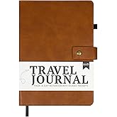 Jamsify Studios Travel Journal with Prompts - Vegan Leather Adventure Essential - Page-A-Day Travel Journal for Women Men Nonbinary - A5 Daily Diary & Traveler Notebook - Gift - Present