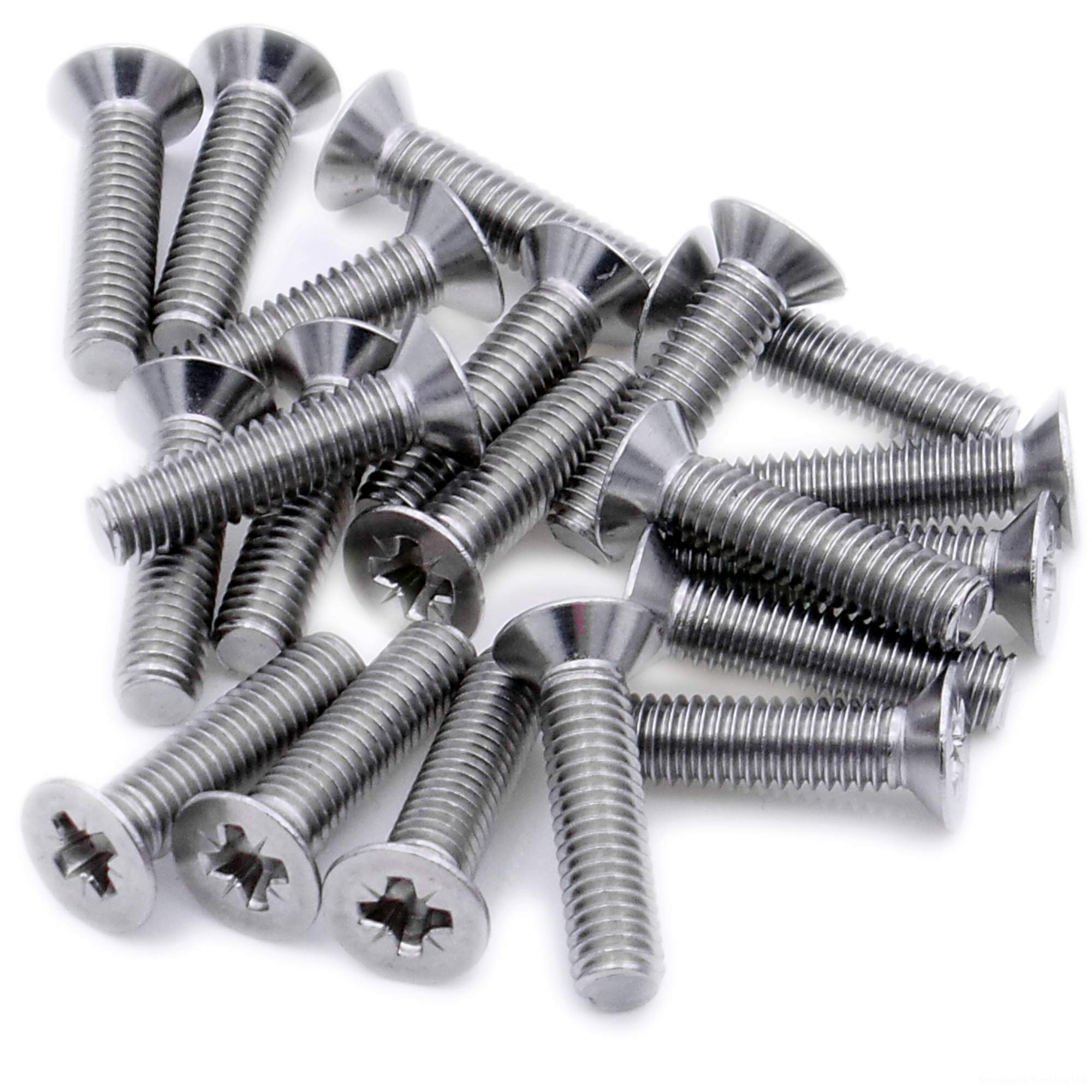 M3 (3mm x 4mm) Pozi Countersunk Machine Screw (Bolt) - Stainless Steel (A2) (Pack of 20)