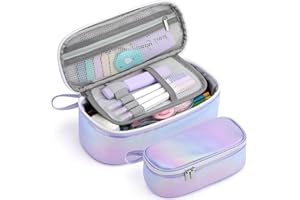 Jcocylse Large Capacity Pencil Case Portable Pencil Pouch Bag School Supplies for College Students Girls Boys Adults (Purple)