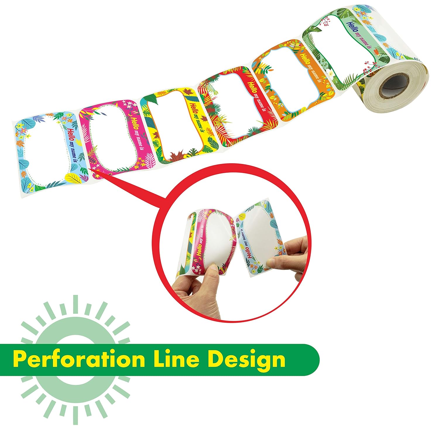 3 5x2 2 Each 300 Pcs Name Label Sticker In 6 Designs With Perforated Line For School Office Home Education Crafts Desk Tapes Nameplates