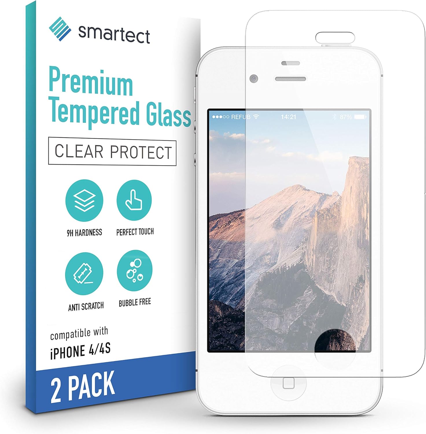 Smartect Protecteur D Ecran En Verre Pour Iphone 4 4s 2 Pieces Verre Trempe 9h Design Ultra Mince Installation Sans Bulles Protection Anti Traces De Doigts Amazon Fr High Tech