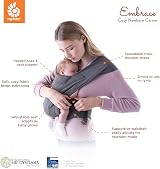 Ergobaby Embrace Baby Carrier Newborn Front Inward Grey view 5