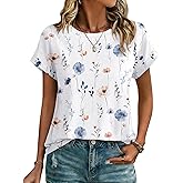 Zeagoo Womens Tops Short Sleeve Cute Summer Blouses Crew Neck Dressy Casual T Shirts Work Clothes S-2XL