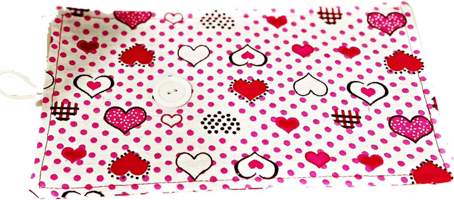 On The Go Crayons Caddy Holder wrap roll up case, Holds 9 to 18 Favorite Colors, Perfect to Keep Your Kids Organized, Inspired, & Entertained -8 Crayons Included! USA Handmade (Red Hearts, Small): Office Products