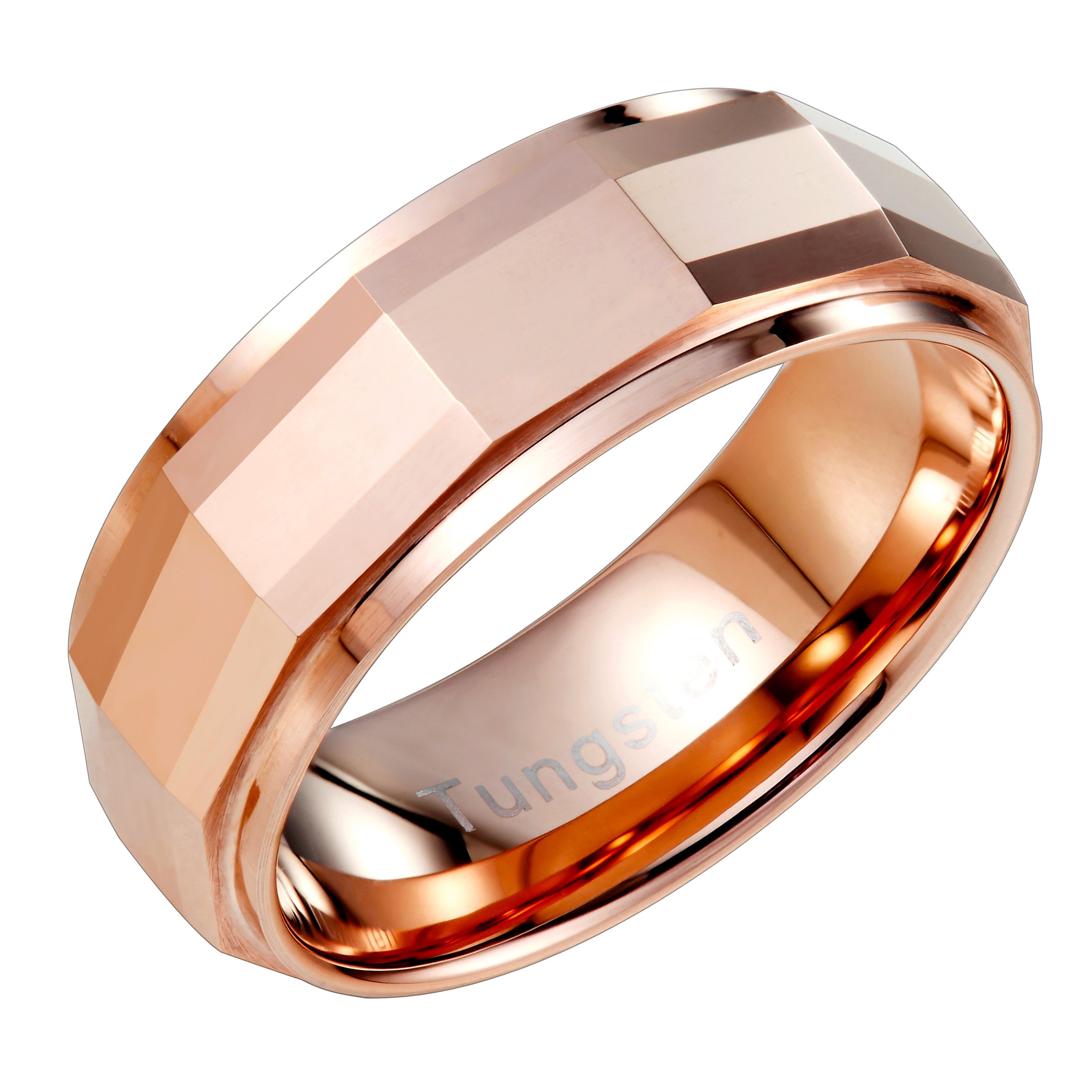 URBAN JEWELRY Stylish Solid Tungsten Matrix Bronze Metal Ring Wedding Engagement 8 mm Band for Men, Metal