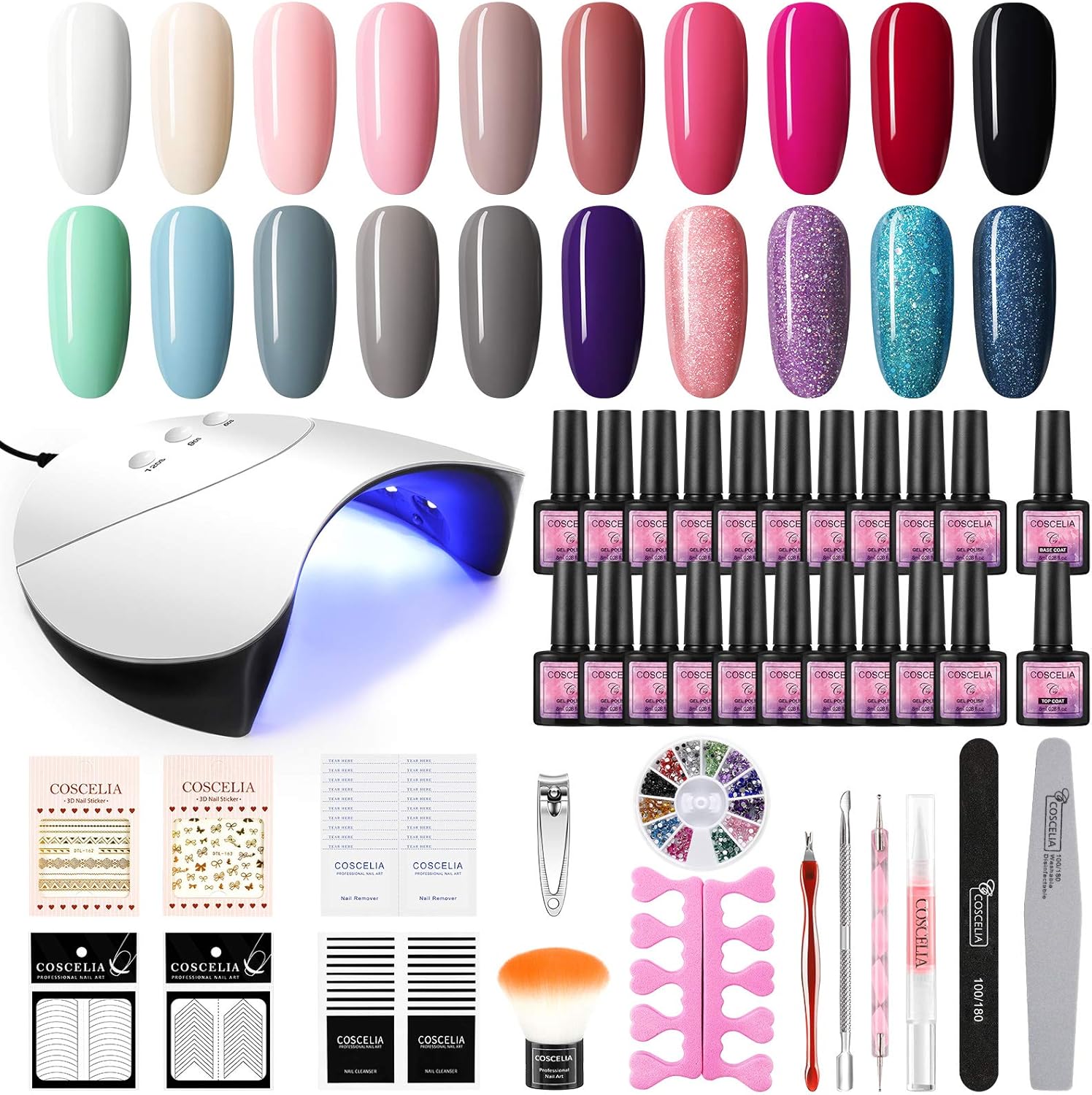 色ネイルカラージェル セルフネイルキット 36wuv Ledライト付きセット ネイル セット ネイルツールキット ネイルアートキット ジェルカラーキット Twinkle Store ネイルアートキット 通販 Amazon