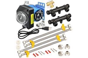 THEMILIO Upgraded Instant Hot Water Recirculation Pump Replacement Kit for watts 0955805 and grundfos 595916, with Programmable Timer – 2 Brass Sensor Valves (595926), 4 Supply Lines, 4 Adapters