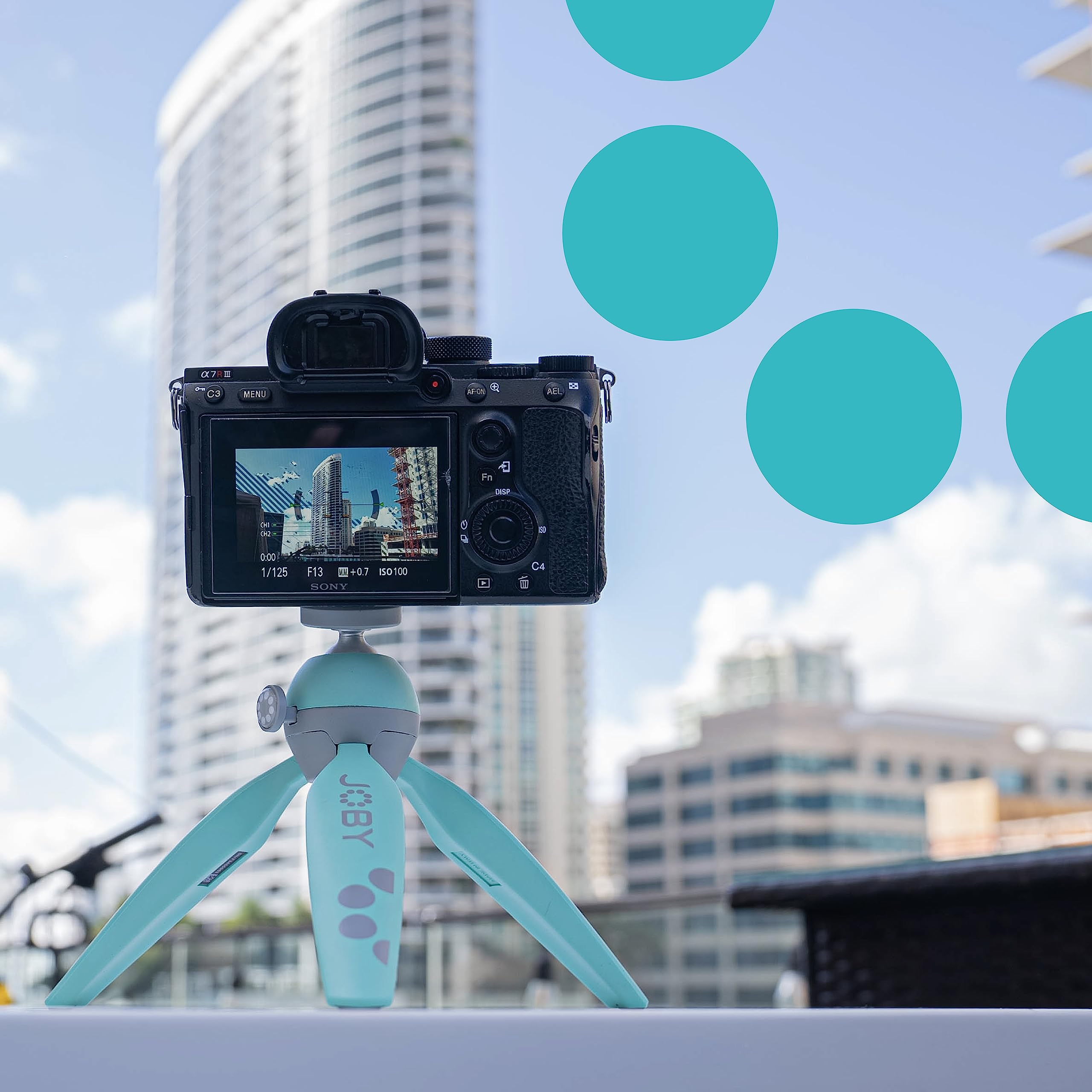JOBY HandyPod 2 Kit, Table Top Tripod with GripTight 360 Phone Mount and Pin Joint Mount, Phone Tripod for Smartphones, Action Cam and Mirrorless Cameras or Devices up to 1.0Kg (2.2lbs), Teal