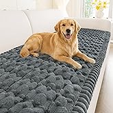 Smiry Couch Covers for Dogs Washable, Non Slip Fuzzy Pet Couch Covers for Sofa, Soft Thick Sofa Slipcovers Furniture Protector Pet Friendly (Dark Grey, 27.6" x 59")