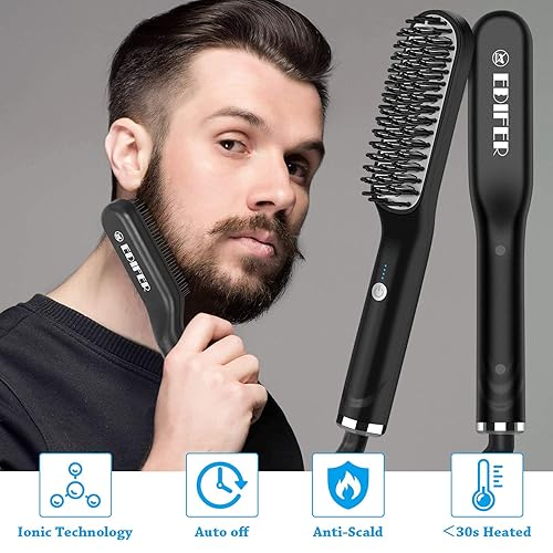 Anti Scald Beard Straightening Comb For Men Arkam Heated Brush For