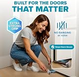 STRONGEST HOME Zinc Rubber Door Stop Wedge Set 2 Plus Wall Protectors view 2
