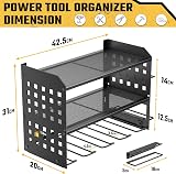 Yeabett 3 Layer Power Tool Storage Rack 4 Drill Holders Wall Mounted Black view 4