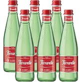Ferrarelle Sparkling Water, Natural Mineral Water, 11.2 Oz Glass Bottle (6 Pack, Total of 67.2 Oz)