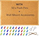 RSE A3 Cork Notice Pin Board 40x30cm Wood Frame Memo Display Organiser + 50 Pins view 1