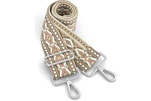 GINJKGO Silvery Purse Straps Replacement Crossbody - Guitar Strap for Purse Crossbody