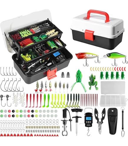 Fishing Lure Kit TCMBY Layers Tackle Box With Tackle Included
