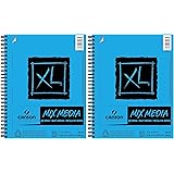 Canson XL Series Mix Media Paper Pad, Heavyweight, Fine Texture, Heavy Sizing for Wet and Dry Media, Side Wire Bound, 98 Poun
