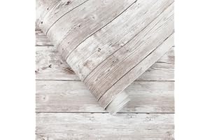 Heroad Contact Paper Peel and Stick Wallpaper Wood Grain Contact Paper for Cabinets Countertop Waterproof Removable Wallpaper Self Adhesive Decorative Shiplap Papel Tapiz para Pared 17.7''x78.7''