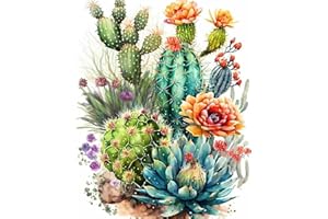 xackcme Cactus Paint by Numbers for Adults-Succulent Paint by Number on Canvas Without Frame,DIY Plant Oil Painting for Gift Home Wall Decor(16x20inch)