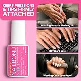 NYK1 NailBond Brush On Nail Glue 8ml Strong for Press On Tips Acrylics Long view 6