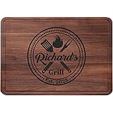 Personalized Grill Cutting Board, Grilling Gift For Men and BBQ Masters, Mens Best Anniversary, Father’s Day or Birthday Gift for Men or Husband, Wood Engraved Gifts for Dad