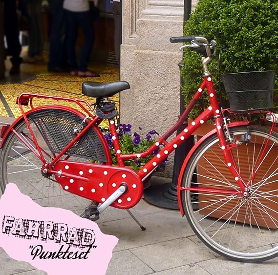 ilka parey wandtattoo-welt Fahrradaufkleber Set Punkte dots Fahrradsticker Aufkleber Fahrrad Design M681