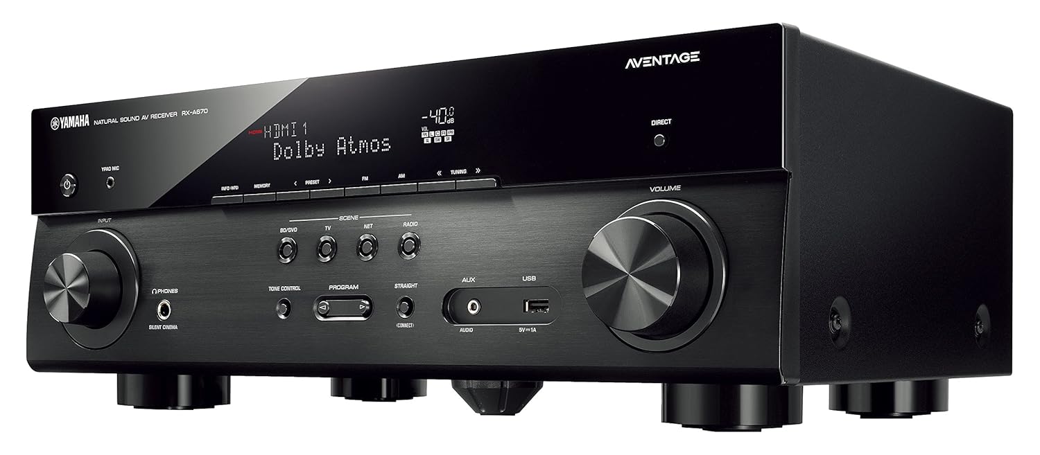 Yamaha AVENTAGE Audio & Video Component Receiver, Black (RX-A670BL), Works with Alexa