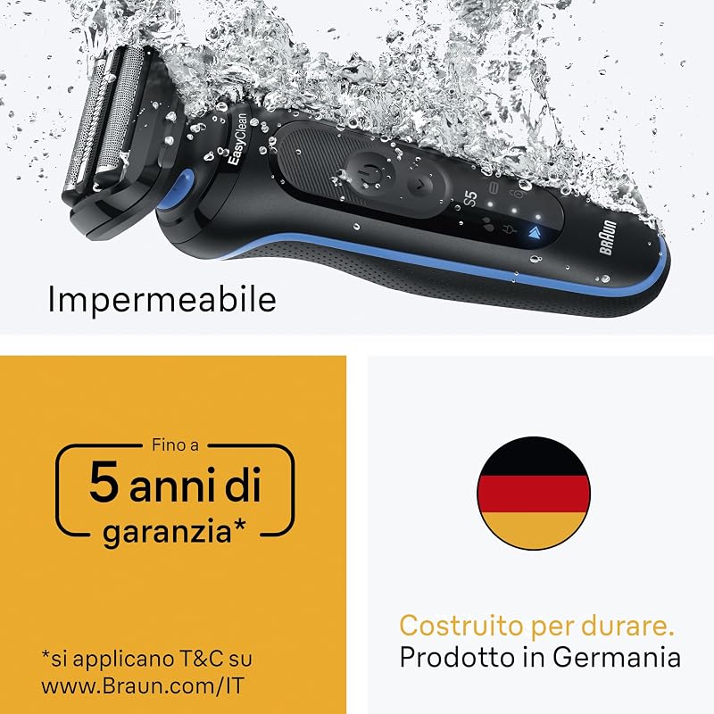 Serie 5 Rasoio Elettrico Barba, 1 Accessorio, 52-B1200si, Blu