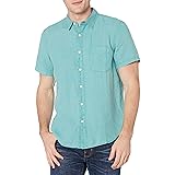 Lucky Brand Men's Short Sleeve Button Up Linen One Pocket San Gabriel Shirt
