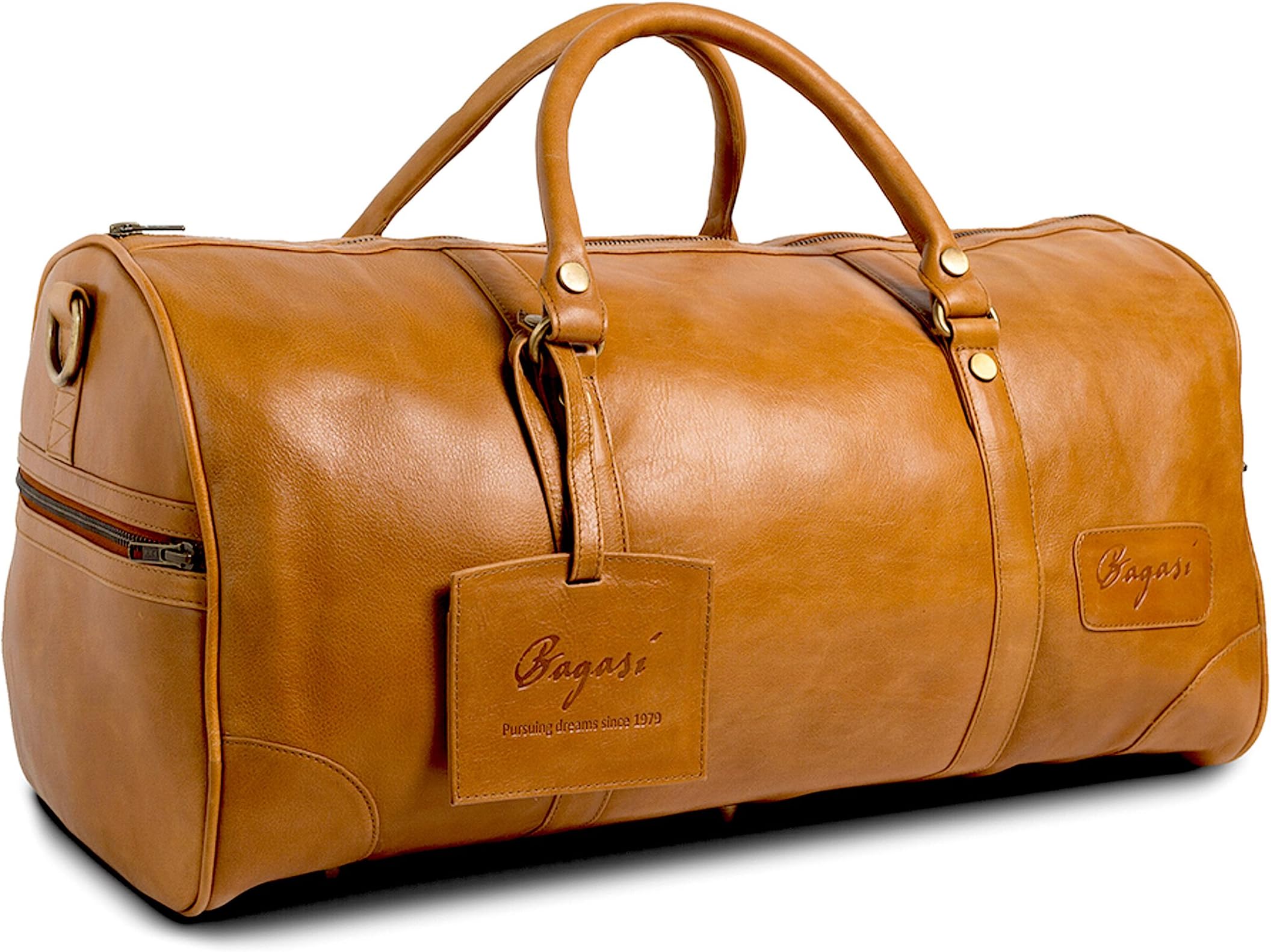WEEKEND LEATHER DUFFEL BAG For Travel, Holiday, Getaway - Classic Design Tote, Premium Quality - Stylish and Elegant - Stand Out from the Crowd X-LARGE