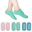 Madholly 3 Pairs Moisturizing Gel Socks, Soft Hypoallergenic Spa Gel Socks for Repairing Dry Cracked Skins