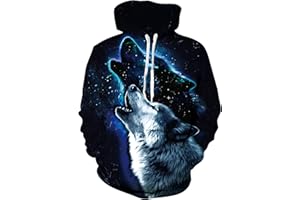 Loveternal Mens Womens Fleece Liner Hoodies Novelty Graphic Pullover Hooded Sweatshirts