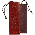 Christian Art Gifts Faux Leather Bookmark for I Know The Plans Jeremiah 29:11 Bible Verse w/Cord Tassel, Brown