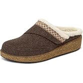 Orthofeet Clara Orthopedic Women's Wedge Slippers | Faux Fur Supportive House Shoes with Arch Support, Ergonomic Comfortable Cushioning, Wide Toe Box for Indoor and Outdoor