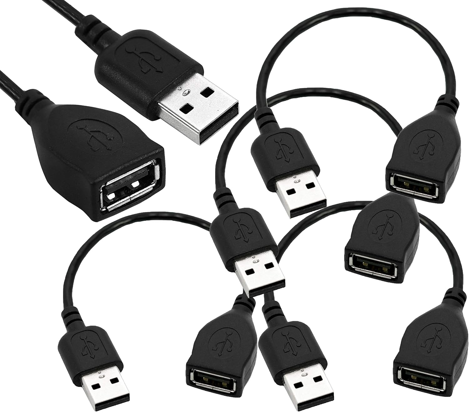 4 Pack (15cm 6inch) Adjustable Flexible USB 2.0 Male to