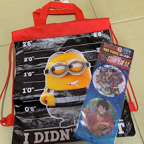 Amazon ミニオン ナップサック 巾着 マチなし トートバック 不織布 ワンピーススタンピード コースター ジャンプ アニメ 萌えグッズ 通販