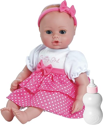 Amazon Com Adora Playtime Baby Pretty Girl Vinyl 13 Girl Weighted Washable Cuddly Snuggle Soft Toy Play Doll Gift Set With Open Close Eyes For Children 1 Includes Bottle Toys Games