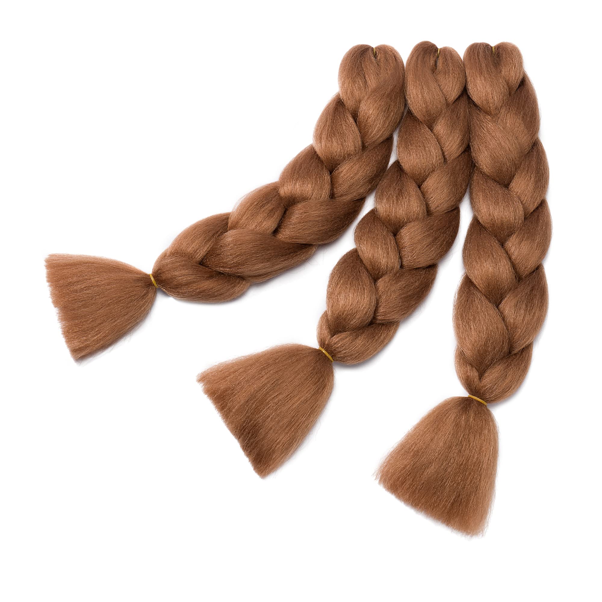 Cybelleza 24inch Braiding Hair Extensions for Braiding Ombre Jumbo Braiding Synthetic Hair 3PCS 300g Crochet Hair Box Braids for Women Braiding (Light Auburn)
