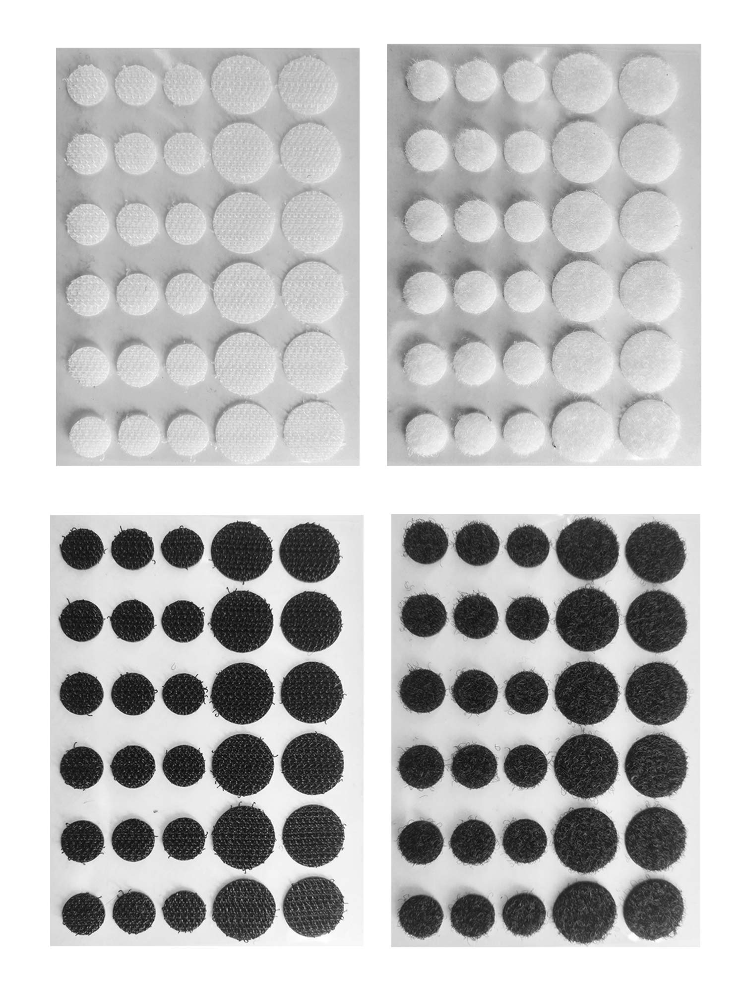 Eroilor Double-Sided Adhesive Hook and Loop Dots Stickers, Over 10,000 Time Adhesive DIY Tool, 0.5 inch 0.6 inch Diameter Black and White - 60 Pair