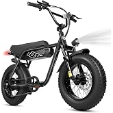 ESKUTE V100/V100Pro Electric Bike for Adults | 16&rdquo;/20&rdquo;Fat Tires &amp;48V 13Ah/15.6Ah Electric Dirt Bike 1500W Peak Motor,All Terrain Dual Suspension E Bike With 20+MPH,7-Speed