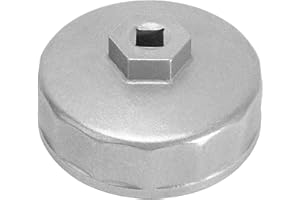 ELECHOI 74mm 14Flutes Oil Filter Cap Wrench Removal Tool Socket Compatible with Mercedes Benz, Audi, Sprinter, VW, Porsche, Volkswagen, Mazda, Silver Heavy-Duty Aluminum