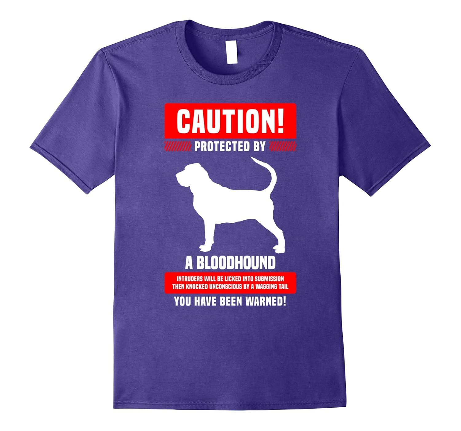 Funny Bloodhound Warning Protected By T-Shirt-Rose