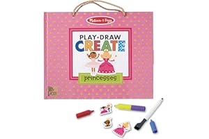 Melissa & Doug Jeu naturel : jouez, dessinez et créez un kit de dessin et d'aimants réutilisables – Princesses (54 aimants, 5