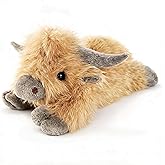 uoozii 20" | 4 Pounds Highland Cow Weighted Stuffed Animals with Unscented Microwavable Heating Pad, Cute Coolable Heatable Weighted Plush Warm Gift for Kids & Adults