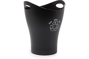 Umbra Garbino Recycling Bin for The Office, Waste Can, Black with White Logo