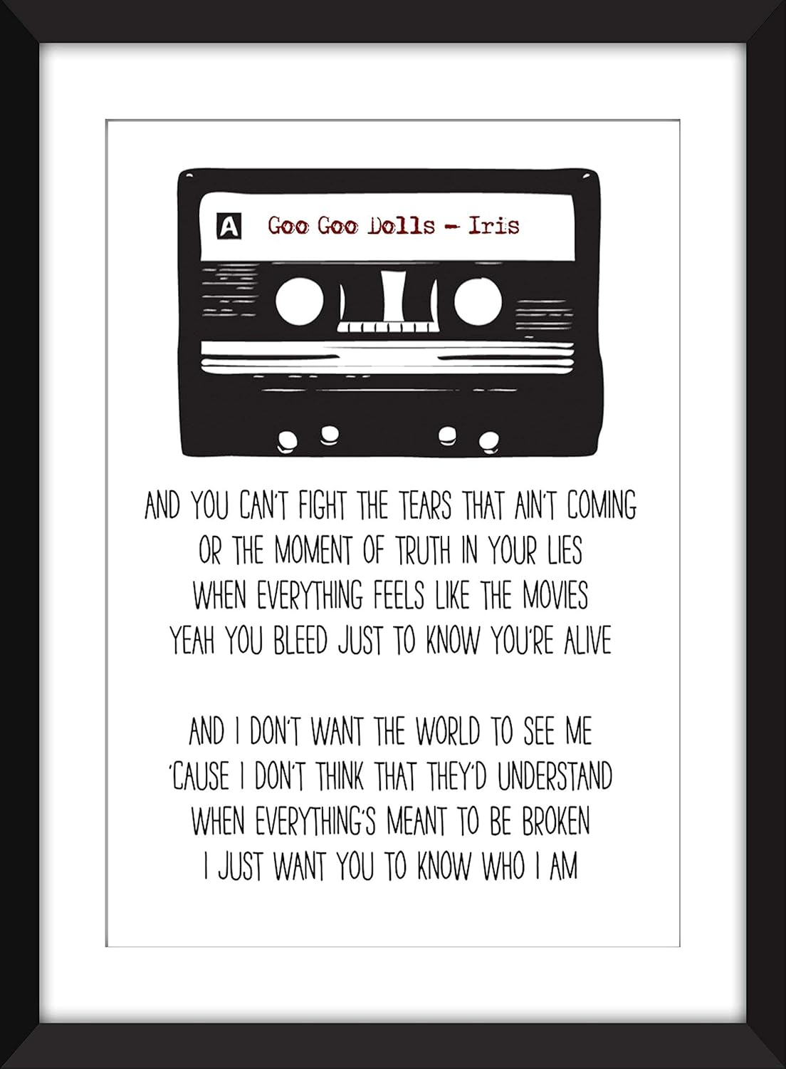 Goo Goo Dolls Iris Lyrics Unframed Print Home Kitchen Handmade Products Umoonproductions Com
