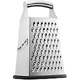 Professional Box Grater, 100% Stainless Steel with 4 Sides, Best for Parmesan Cheese, Vegetables, Ginger, XL Size