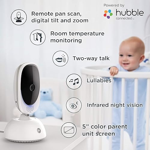 Motorola Comfort75-2 Video Baby Monitor Infant Wireless Camera with  Remote Pan, Digital Zoom, Temperature Se