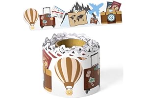 BeYumi Travel Theme Border Trim - 65ft Back to School World Traveler Rolled Border Trim Explore World Bulletin Board Set Scho